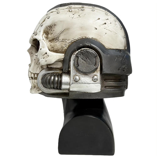 1:1 Wearable Skull Space Soldier Helmet Prop - Handcrafted Bone White Power Armor Headgear with Red Lenses